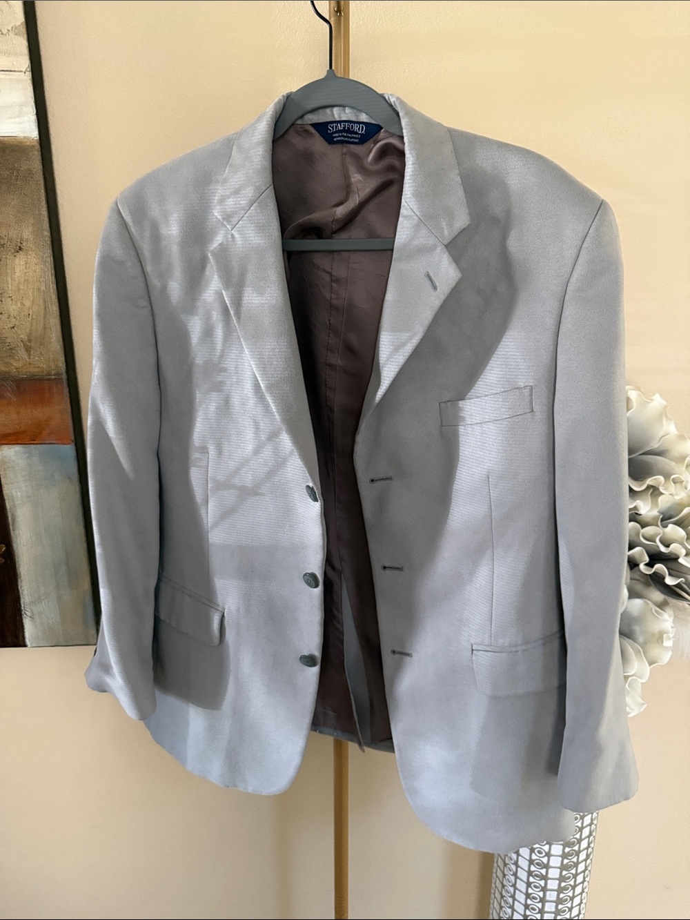 Stafford Light Gray Men's Sport Coat - Classic Two-Button Blazer